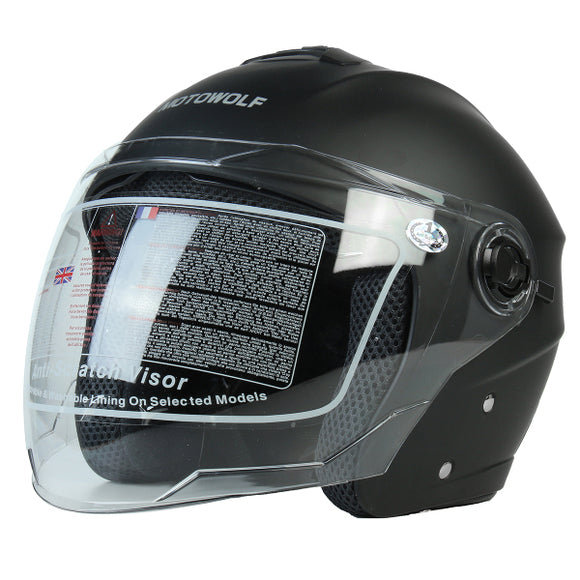 Motorcycle Open Face Helmet W/ Dual Visors Motorcross Cycling Scooter 54-59cm Matt Black Red White