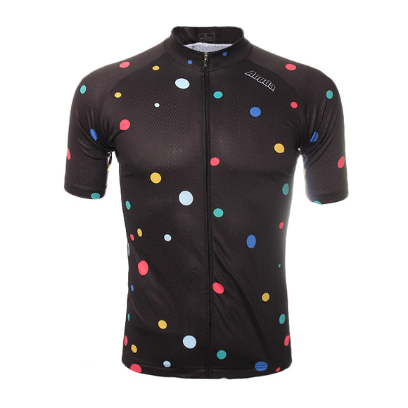 Mens Sports Riding Cycling Jersey Quick Dry Bicycle Short Sleeve Breathable Sportswear Polyester