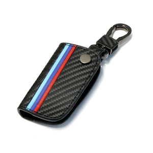 Carbon Fiber Leather Smart Remote Key Case Fob for BMW 1 3 5 6 Series X5 X6