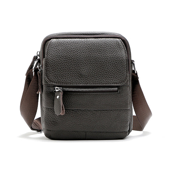 Men Genuine Leather Casual Business Crossbody Bag Shoulder Bag Waterproof Travel Bag