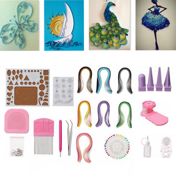 Paper Quilling DIY Craft Tool Full Kit Handmake Work Board Mould Grid Guide Set Developmental Toys