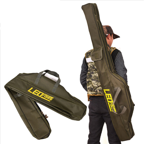 LEO 100/150cm 420D Oxford Cloth Fishing Rod Bag Army Green Outdoor Fishing Storage bag