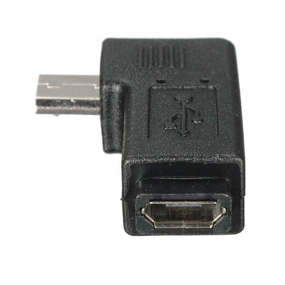 Left Angle Micro USB Male to Micro Female Connector Adapter