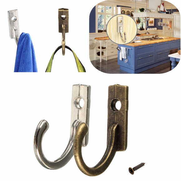 Door Wall Mount Hooks Home Kitchen Towel Clothes Hat Coat Hanger With 1 Holes