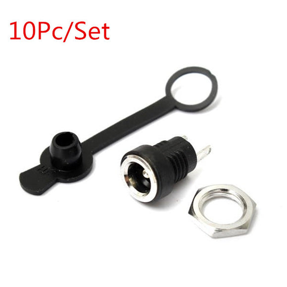 10Pc/Set Guitar Waterproof 3A 5.5 X 2.1mm DC Socket Plug Power Charger Plug Female Panel Mount