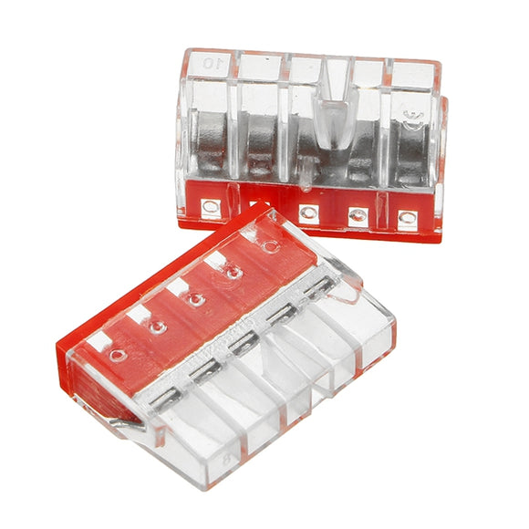 Excellway ET01 5 Pin Spring Terminal Block 5Pcs Electric Cable Wire Connector