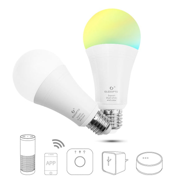 GLEDOPTO Zig.Bee GL-B-008Z E27 12W RGB+CCT Smart LED Bulb Work With Home Kit Philip HUE AC100-240V