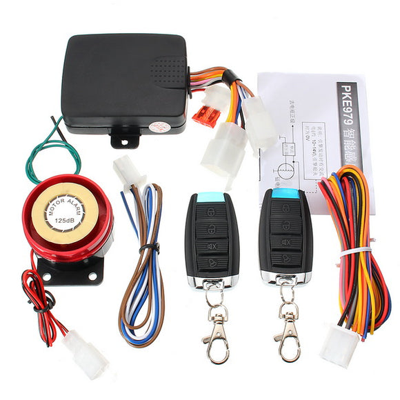 125dB 12V Intelligent  Motorcycle Alarm Lock Anti Theft Waterproof Sensor Immobilizer Black