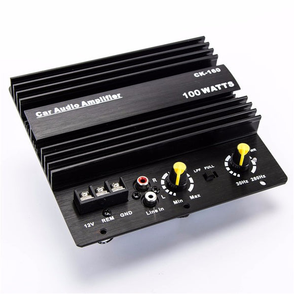 100W 12V CarAluminumAlloyCasingStereoAudioPowerAmplifierBoard