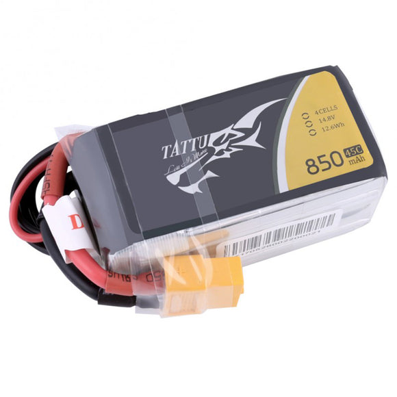 Gens Tattu 14.8V 850mAh 45C 4S1P Lipo Battery With XT60 Plug For RC Model