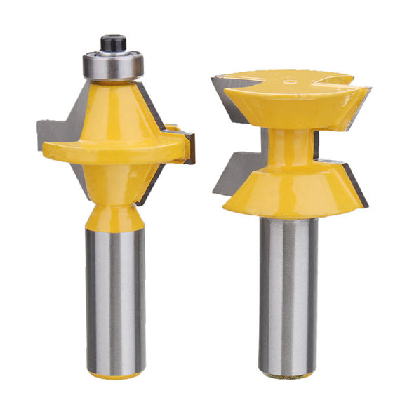 2pcs 1/2 Inch Shank Tongue and Groove Edge Banding Router Bit Set For Woodworking Cutter