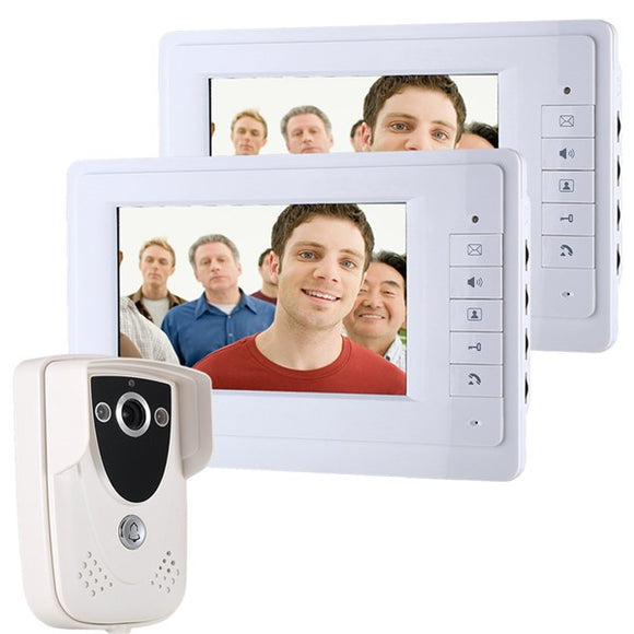 ENNIOSY819FC12 7 Inch TFT 2 Video Door Phone Doorbell Intercom Monitors with Night Vision Camera Kit