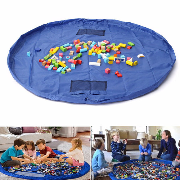 150cm Kids Toy Storage Bag Portable Children Kids Play Mat Canvas Organizer Sundries Pouch