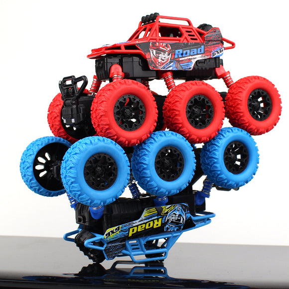6 Bigfoot Wheel Pull Back Climbing Car Model Shockproof Car Sound Light Version Novelties Toys With Free Gift