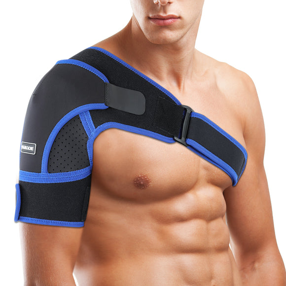 Adjustable Shoulder Support Brace,SGODDE Neoprene Upper Arm Belt Wrap,Compatible with Hot/Cold Pad,Therapy Compression Wrap for Rotator Cuff, Dislocat