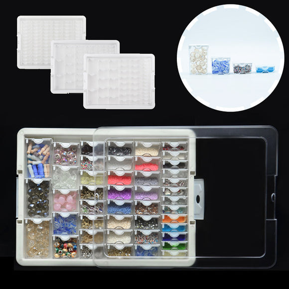 42/50/78Pcs Diamond Painting Box Diamond Jewelry Cross Stitch Grid Container Box