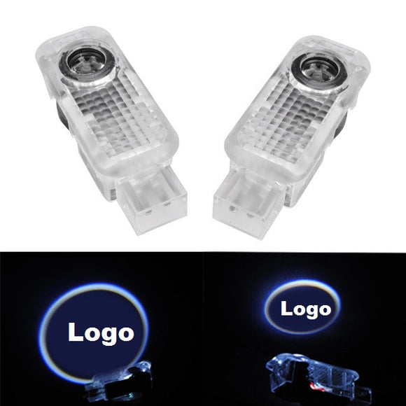 Pair 5W LED Door Welcome Emblems Light With Car Logo for Audi Special