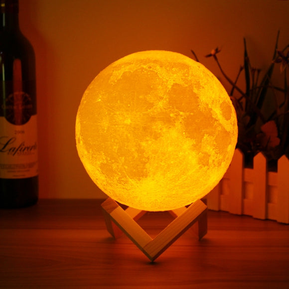 15cm Magical Two Tone Moon Lamp USB Rechargeable Luna LED Night Light Touch Sensor Gift