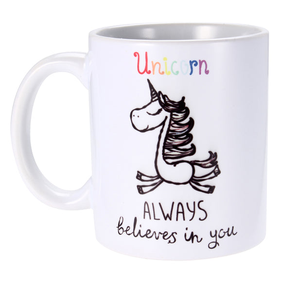 350ml Funny Novelty Unicorn Ceramic Coffee Mug Always Believes In You Home Office Cup