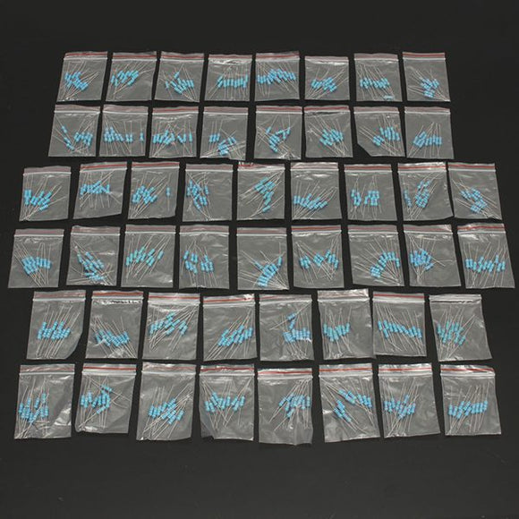 500pcs 50 Value 1Ohm-1M 1W (1 Watt) Metal Film Resistor Assortment Kit