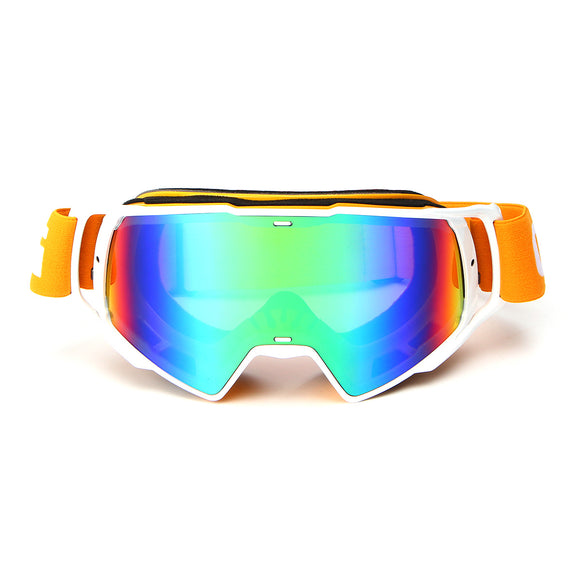 Motocross Goggles Off Road ATV Bike Helmet Eyewear Anti-UV Orange Frame