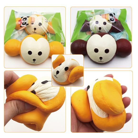 18CM Kawaii Jumbo Squishy Monkey Head Super Slow Rising Charm Scented Phone Straps Toy