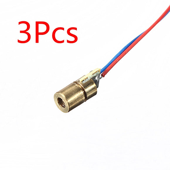 3 Pcs DC 5V 5mW 650nm 6mm Laser Dot Diode Module Red Copper Head Tube
