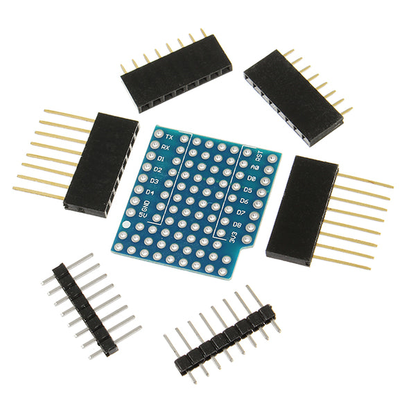 WeMos ProtoBoard Shield For WeMos D1 Mini Double Sided Perf Board Compatible