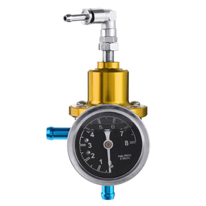 Universal Auto Car Fuel Adjustable Pressure Regulator 8 Kg/cm with KPa Oil Gauge Kit Set