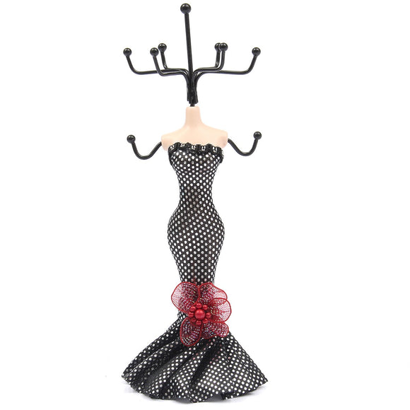 Lady Mannequin Dress Ring Necklace Jewelry Display Stand Holder