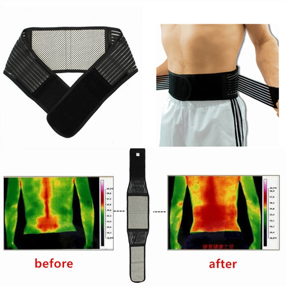 Tourmaline Magnetic Therapy Lower Back Waist Support Belt Self Heating Backache Pain Relief