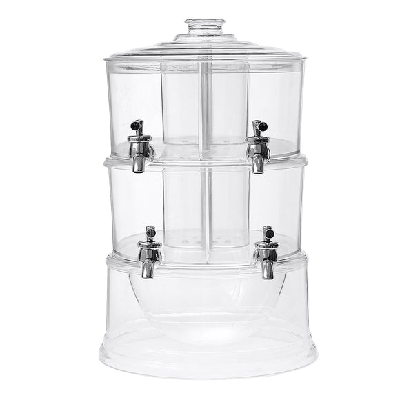 2 Layers Juice Cold Drink Dispenser Lemonade Beverage Party Holder With 4 Taps