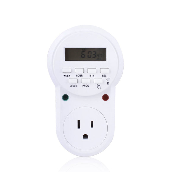 Digital Programmable Electronic Energy Saving Timer Socket US Plug