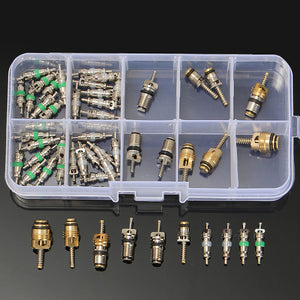 55Pcs Air Conditioning Valve Core For R134a Universal Replacement Kit