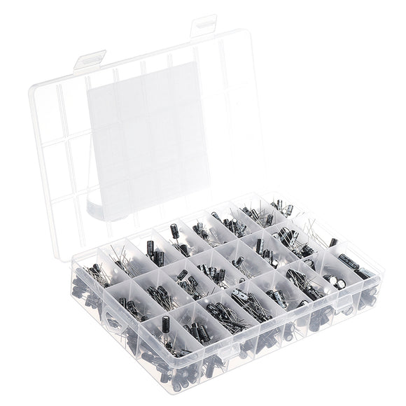 630PCS 50V 25V 16V 10V Inline Type Electrolytic Capacitor Assorted Kit 0.1uF - 1000uF 24value Electrolytic Capacitor