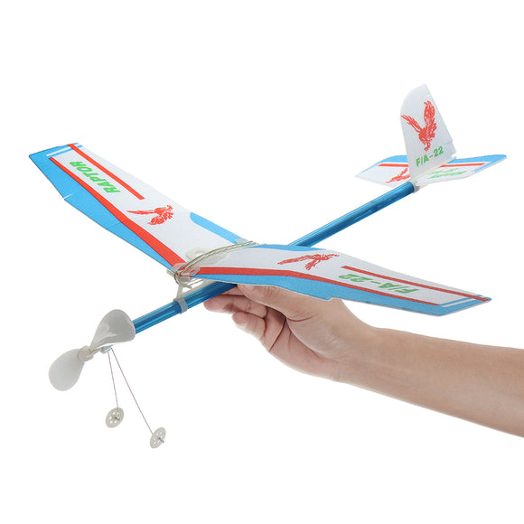 Elastic Rubber Band Powered DIY Propeller Plane Toy Kit Aircraft Model OutdoorToy