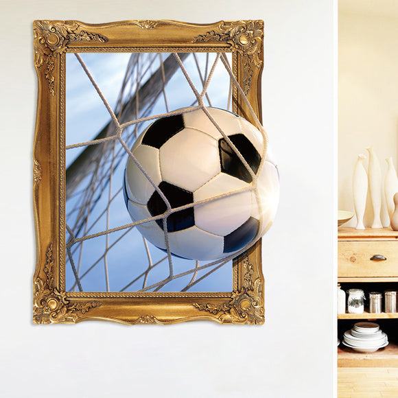 Miico 3D Creative Football Goat Frame PVC Removable Home Room Decorative Wall Door Decor Sticker