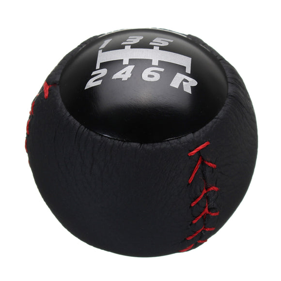 6 Speed PU Leather Round Ball Manual Gear Shift Knob Shifter For Civic Type R FK2
