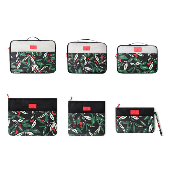 6Pcs/Set Outdoor Travel Clothes Storage Bag Set Portable Zipper Clothes Packing Tidy Organizer