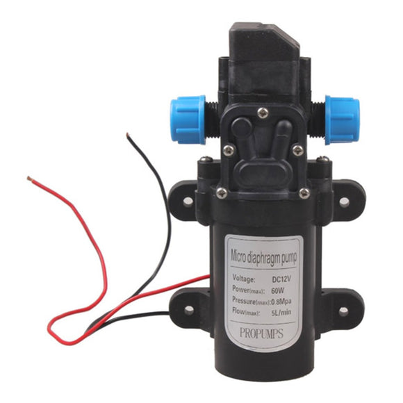 12V 60W High Pressure Micro Diaphragm Water Pump Automatic Switch 5L/min Range 8m Diaphragm