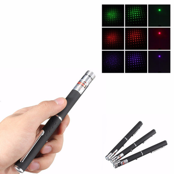 2 in 1 Aluminum Pen Red/Purple/Green Light Visible Star Laser Pointer