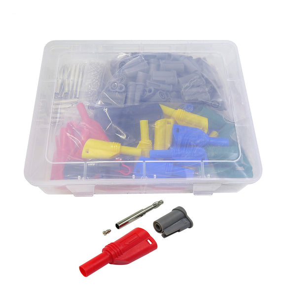 70pcs P3005B 5 colors 4mm Banana Plug Sets Stacking Safety Banana Plug Welding/Assembly Multimeter Connector Welding-free