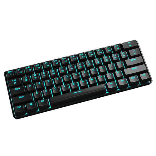 Maibenben QRTECH 61Keys 60% Outemu Blue Switch Mechanical Gaming Keyboard ICE Blue Backlit Type-c Keyboard