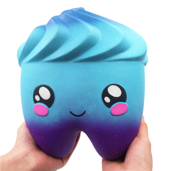Humongous Squishy Galaxy Tooth 26cm Giant Jumbo Kawaii Expression Whirlwind Slow Rising Gift Toys