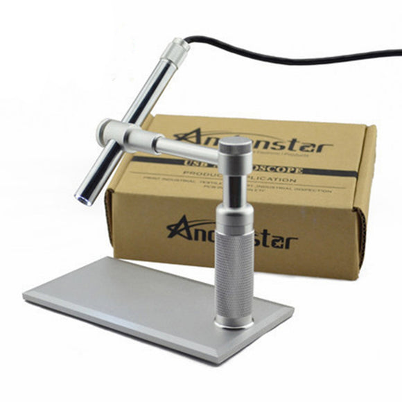 Andonstar 500X 8LED HD Real 2MP USB Digital Microscope Magnifier Metal Stand Base Pen Endoscope