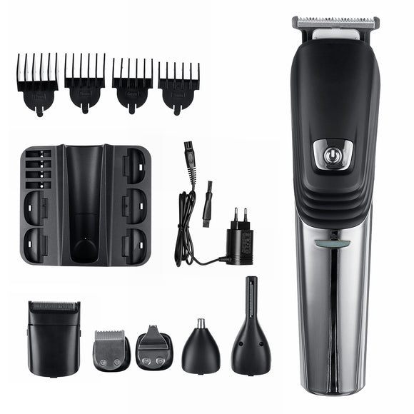 6 In 1 Electric Face Rechargeable Head Shaver Hair Trimmer Clipper Body Hair Kit