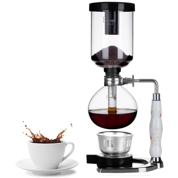 3 Cups Glass Syphon Coffee Maker Machine Brewer Siphon Vacuum Pot Filter Bottle Coffee Tools