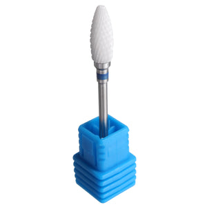 3/32'' White Ceramic Nail Drill Bits Polish File Nail Art Manicure Tools