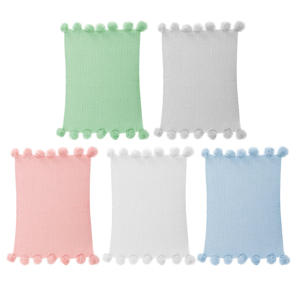 100x105CM Knitting Blankets Cute Pom Sofa Throw Mat Bedroom Comfort Sleep Nap Quilt