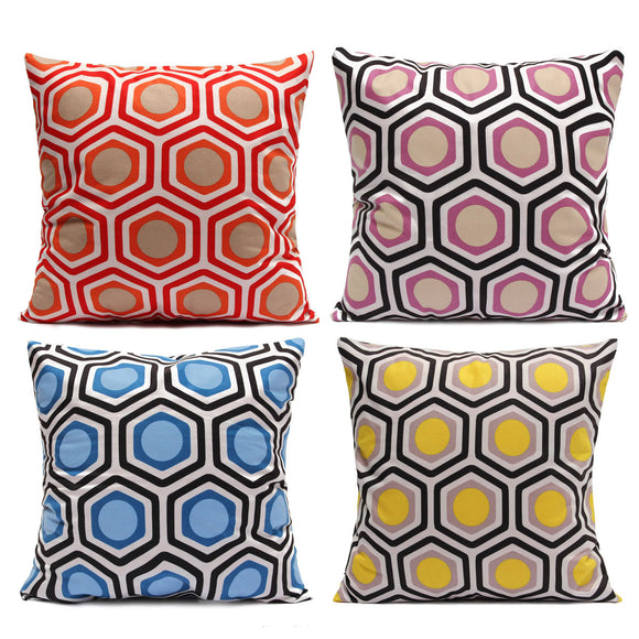 Colorful Geometric Duplex Printing Throw Pillow Cases Soft Dacron Home Sofa Cushion Cover